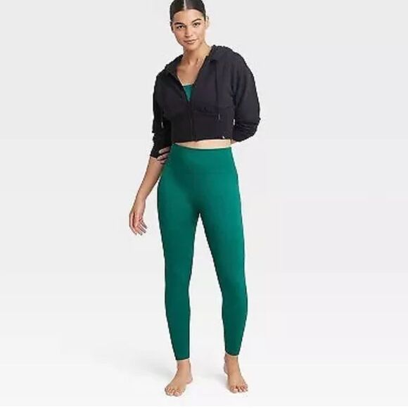 NWT JoyLab Women’s Green 7/8 Length Textured High-Rise Leggings, Size XXS, NWT - Picture 3 of 10